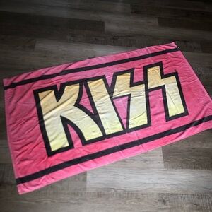 Vtg KISS Oversized Logo Jumbo Beach Towel Rock Band 34" x 61"